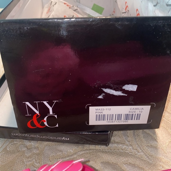 New!  flower Camilla slides In box! NY&C (pink) - Picture 9 of 10